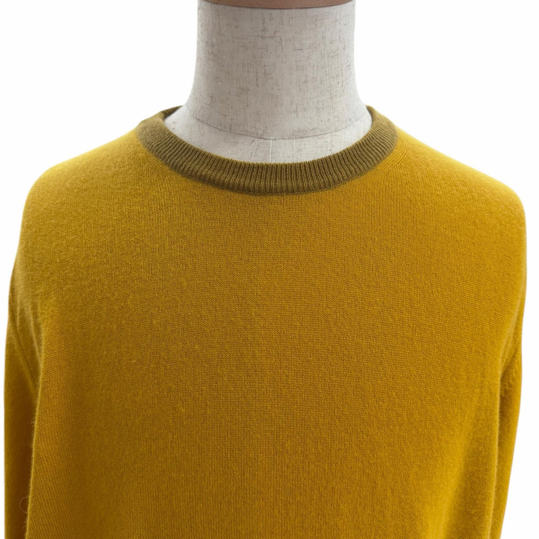 Great ARNYS PARIS knit Crew neck long-sleeve sweater mustard cashmere mens