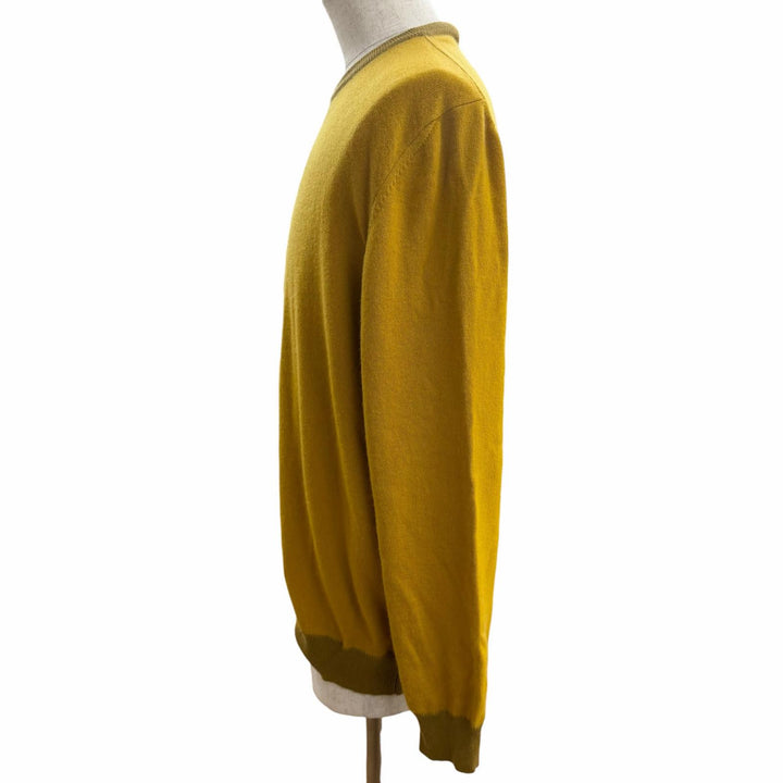Great ARNYS PARIS knit Crew neck long-sleeve sweater mustard cashmere mens