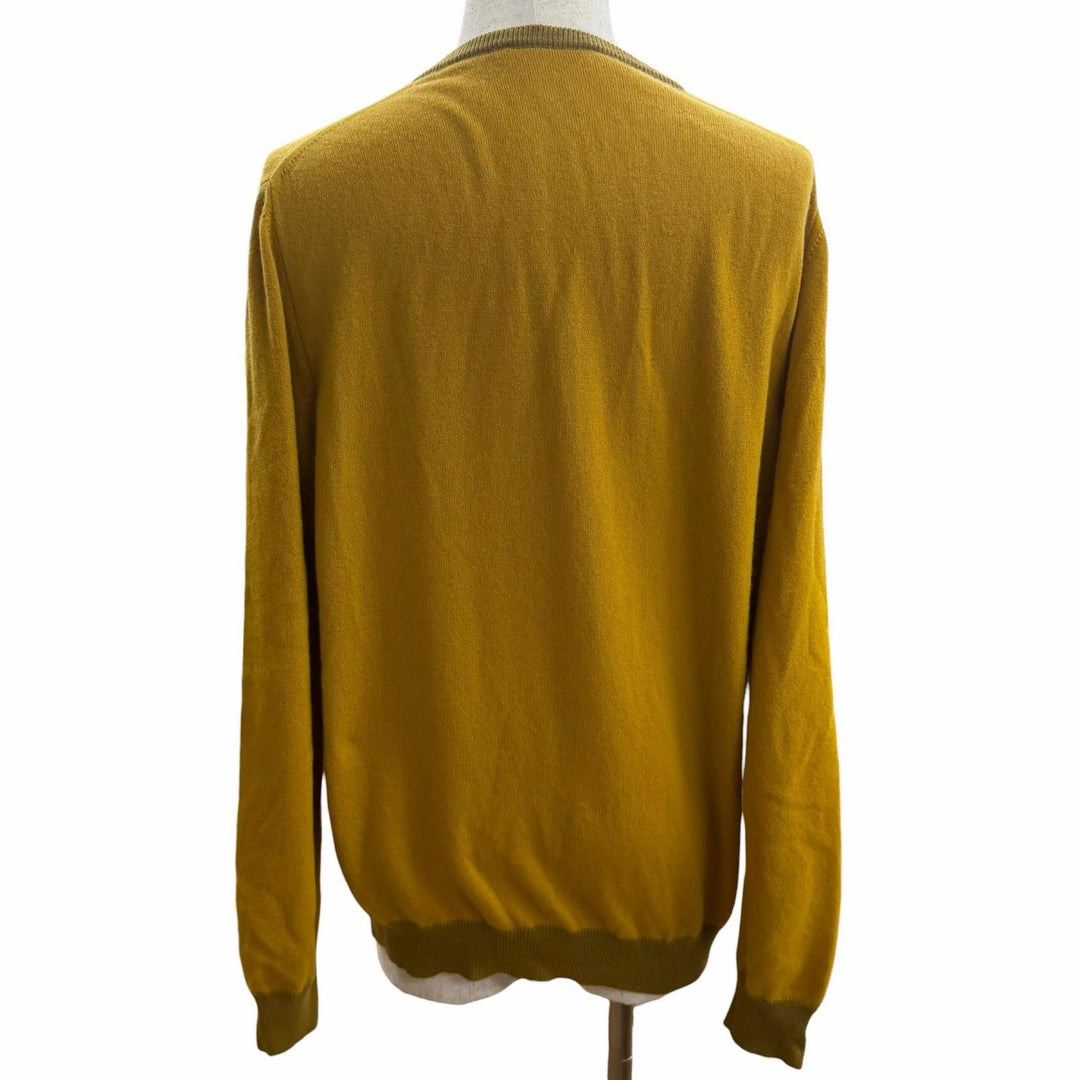 Great ARNYS PARIS knit Crew neck long-sleeve sweater mustard cashmere mens