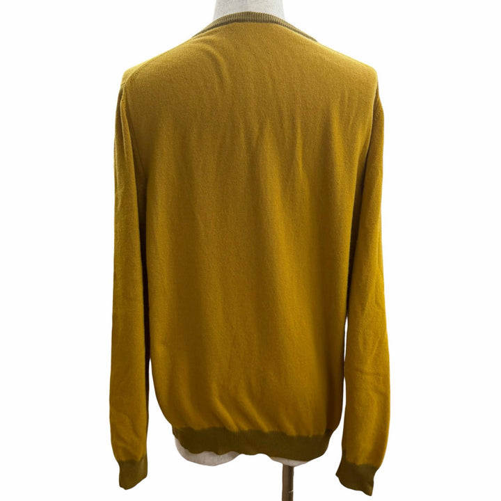 Great ARNYS PARIS knit Crew neck long-sleeve sweater mustard cashmere mens
