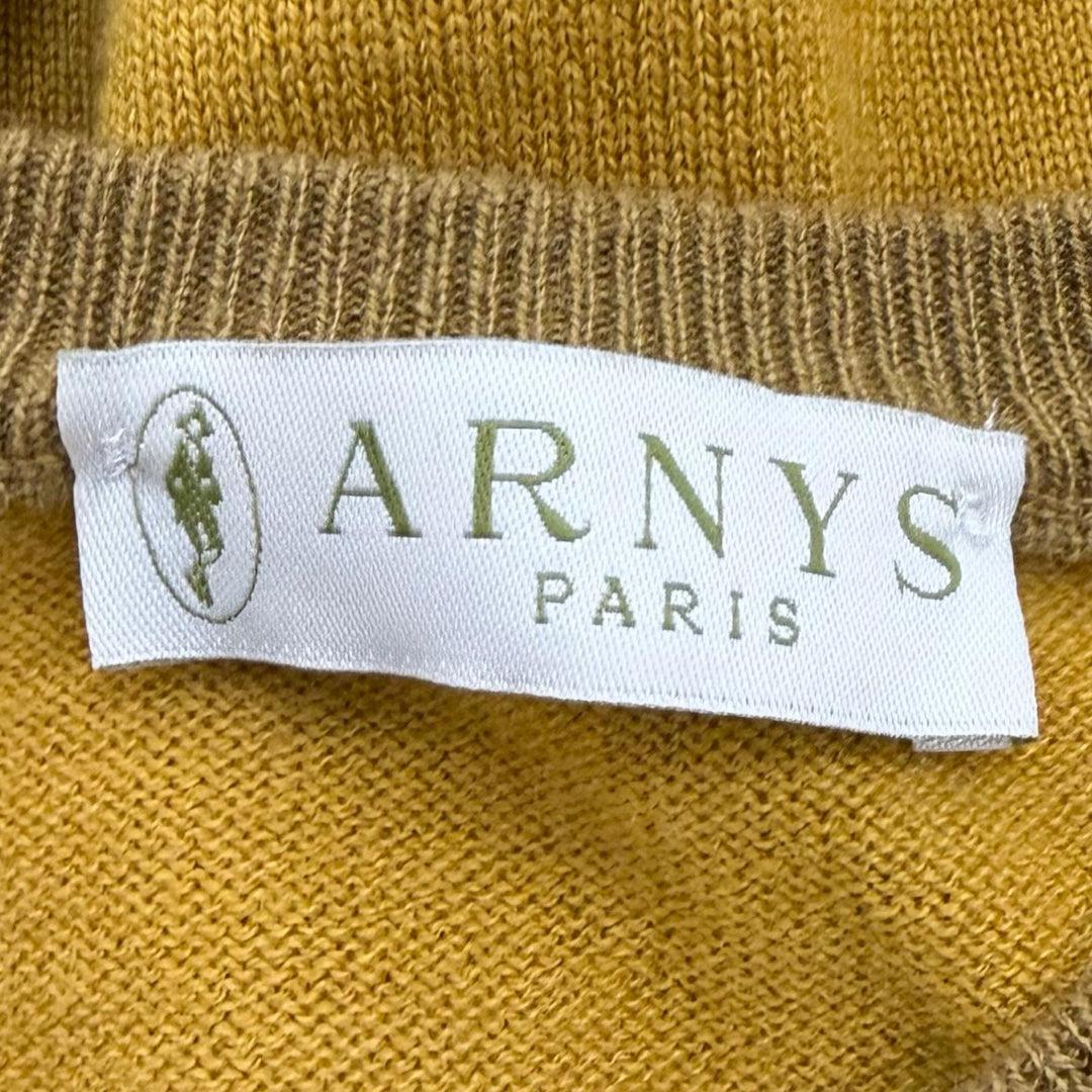 Great ARNYS PARIS knit Crew neck long-sleeve sweater mustard cashmere mens