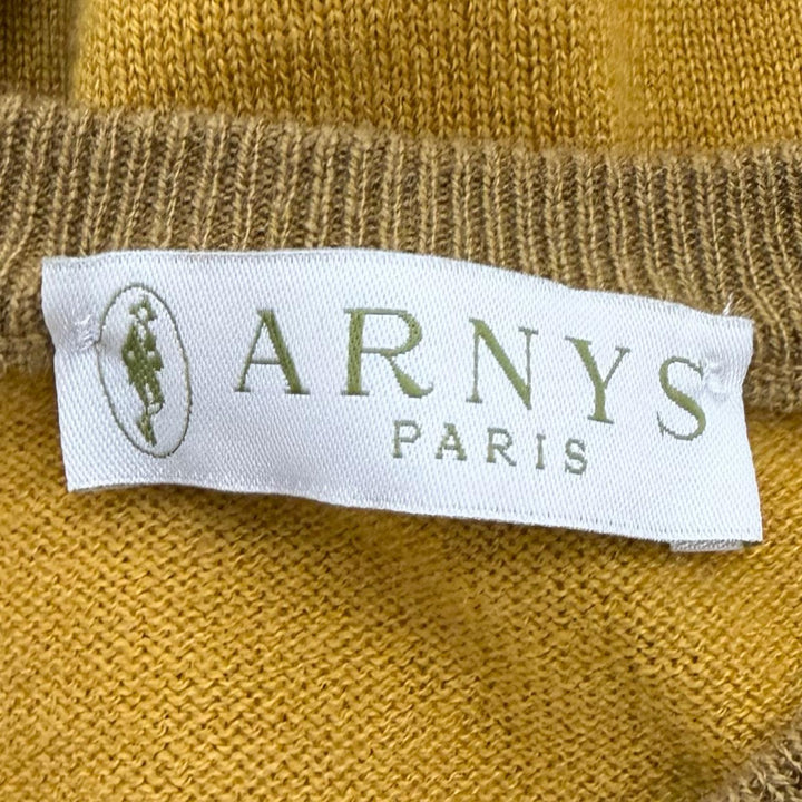 Great ARNYS PARIS knit Crew neck long-sleeve sweater mustard cashmere mens