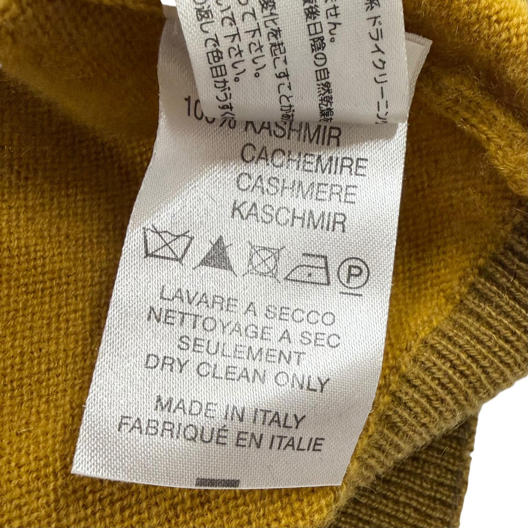 Great ARNYS PARIS knit Crew neck long-sleeve sweater mustard cashmere mens