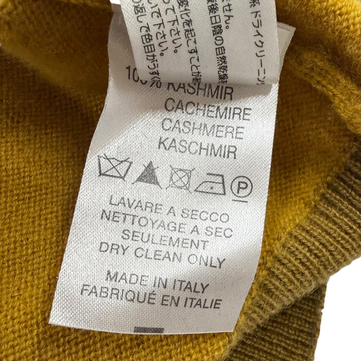 Great ARNYS PARIS knit Crew neck long-sleeve sweater mustard cashmere mens
