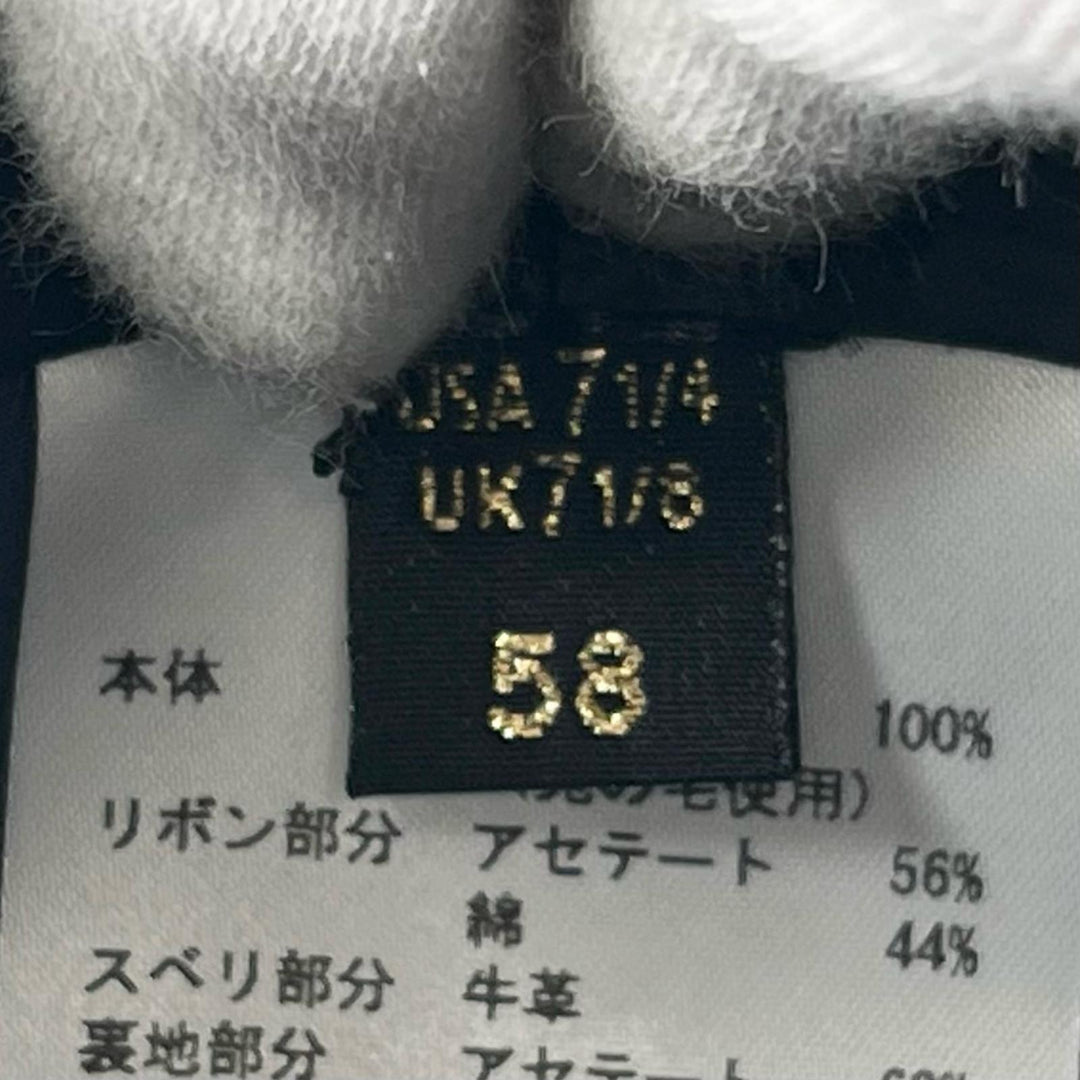Excellent Borsalino hat ALESSANDRIA Ribbon design felt Navy Lapin mens 58
