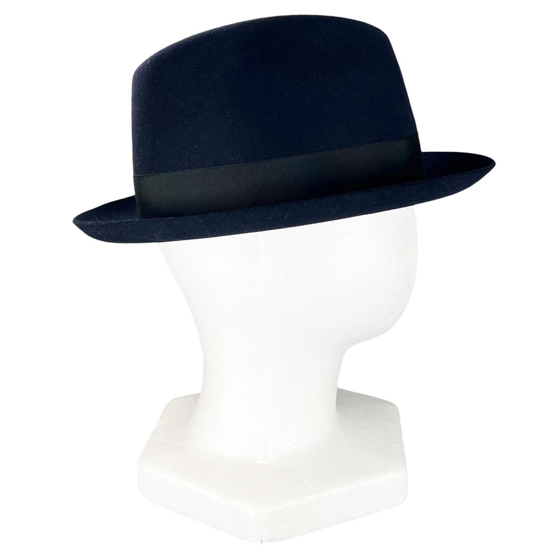 Excellent Borsalino hat ALESSANDRIA Ribbon design felt Navy Lapin mens 58