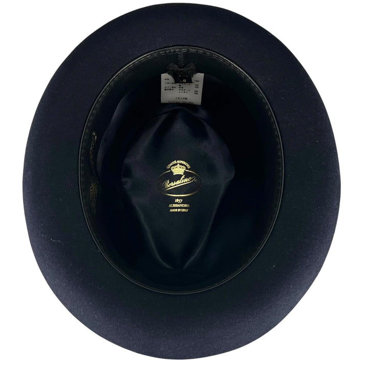 Excellent Borsalino hat ALESSANDRIA Ribbon design felt Navy Lapin mens 58