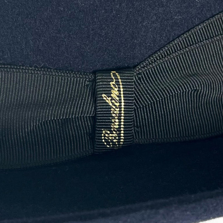 Excellent Borsalino hat ALESSANDRIA Ribbon design felt Navy Lapin mens 58
