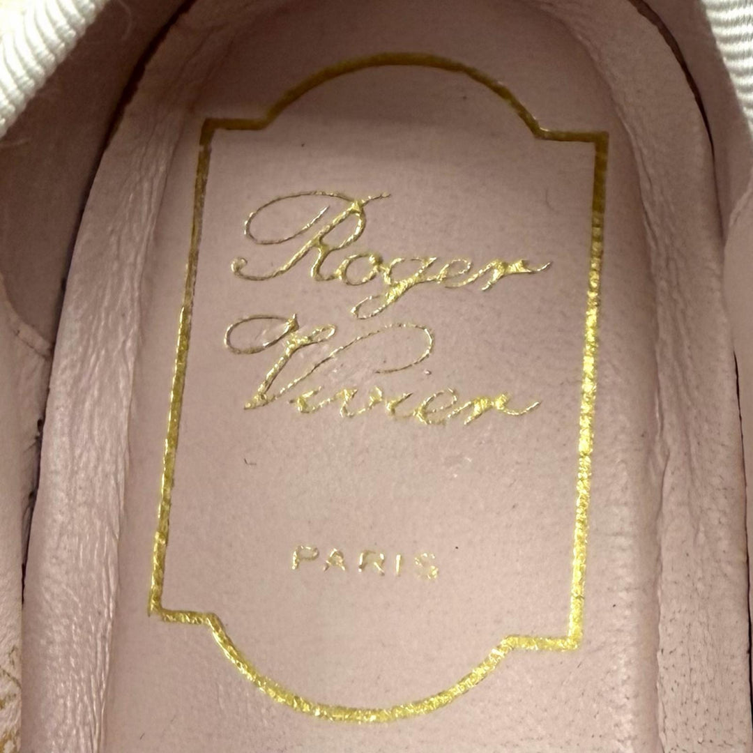 Pristine ROGER VIVIER Leather shoes strass buckle espadrilles leathe 38.5