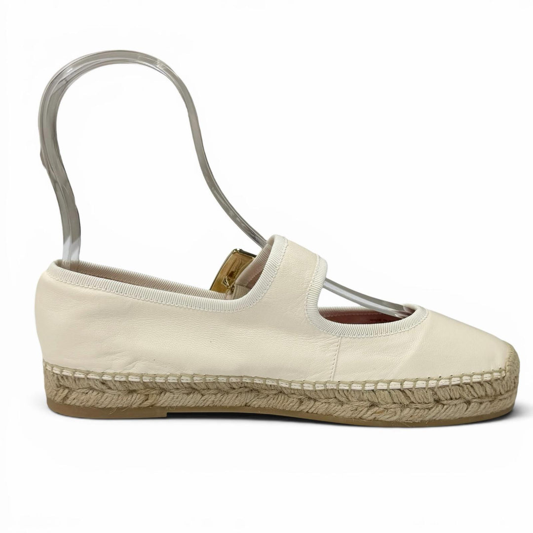 Pristine ROGER VIVIER Leather shoes strass buckle espadrilles leathe 38.5