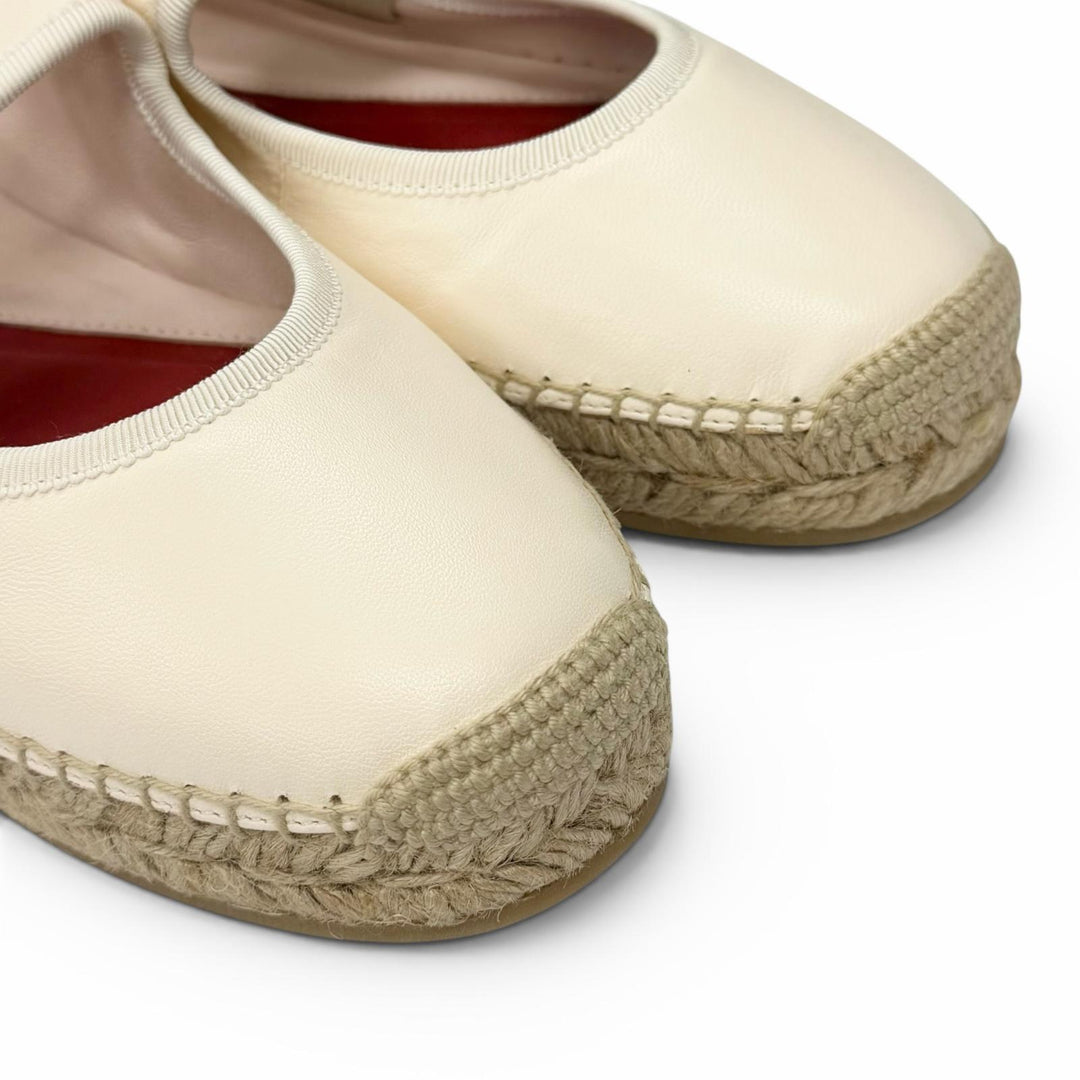 Pristine ROGER VIVIER Leather shoes strass buckle espadrilles leathe 38.5