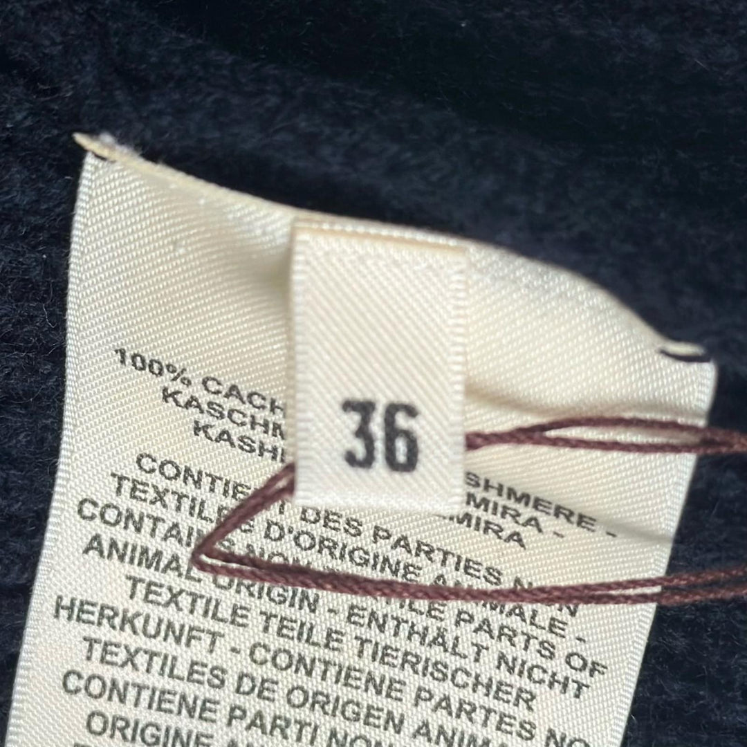Pristine HERMES Best Serie Design Serie Button Knit Navy cashmere Women 36
