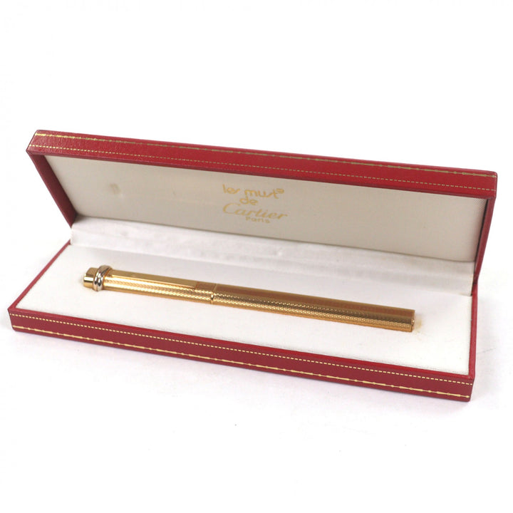 Excellent Cartier Ballpoint pen Trinity All-over pattern, cap style gold ー mens