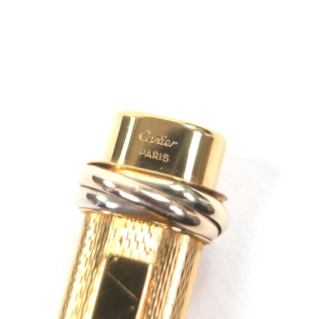 Excellent Cartier Ballpoint pen Trinity All-over pattern, cap style gold ー mens