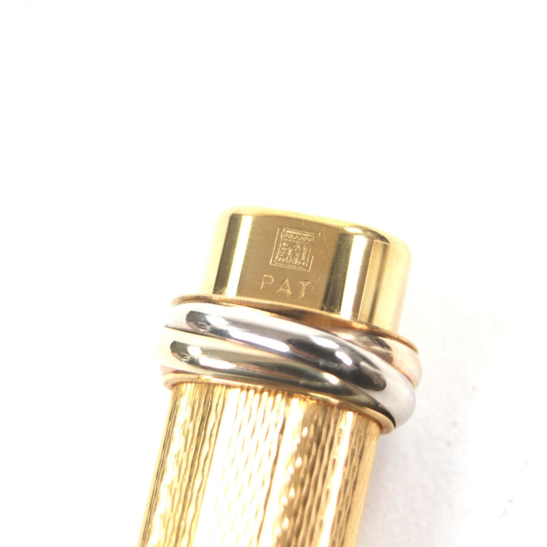 Excellent Cartier Ballpoint pen Trinity All-over pattern, cap style gold ー mens
