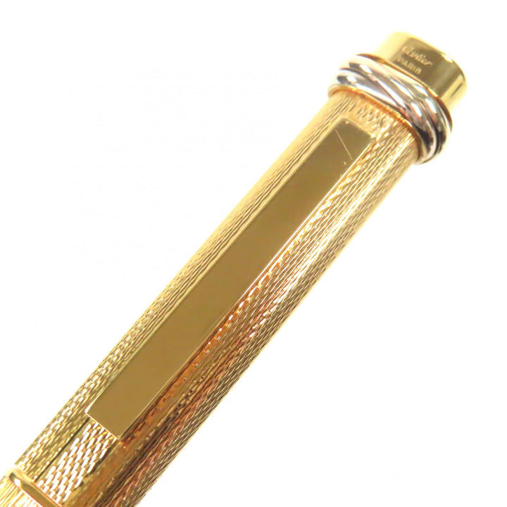 Excellent Cartier Ballpoint pen Trinity All-over pattern, cap style gold ー mens