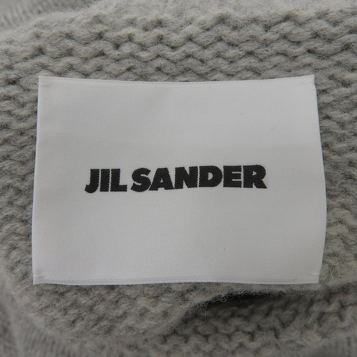 Excellent JIL SANDER knit Turtleneck Asymmetrical Long Sleeve gray wool Women 34