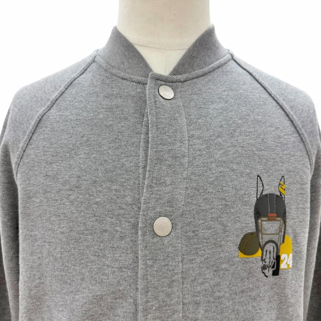 Excellent HERMES Blouson quarter bash Serie Button gray