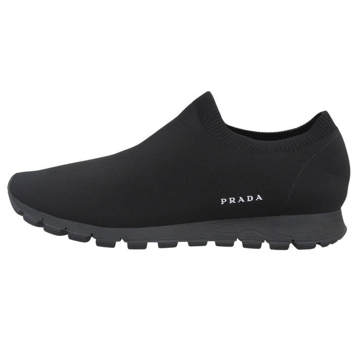 Excellent PRADA sneakers Logo design socks sneakers slip-on knit black mens 6.5