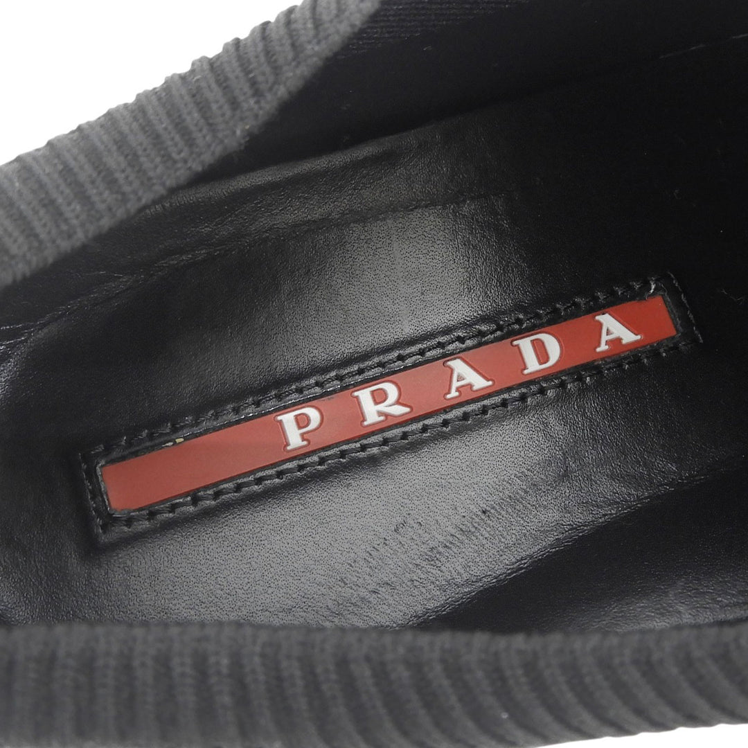 Excellent PRADA sneakers Logo design socks sneakers slip-on knit black mens 6.5