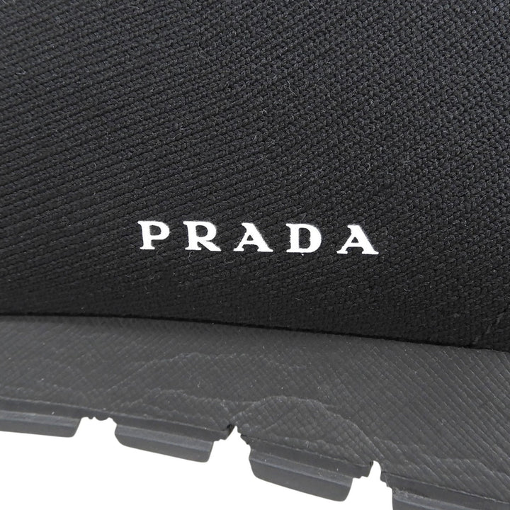 Excellent PRADA sneakers Logo design socks sneakers slip-on knit black mens 6.5