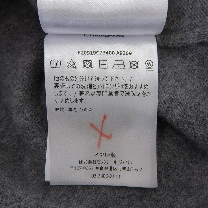 Great MONCLER knit Logo patch tricolor sweater gray wool Women L