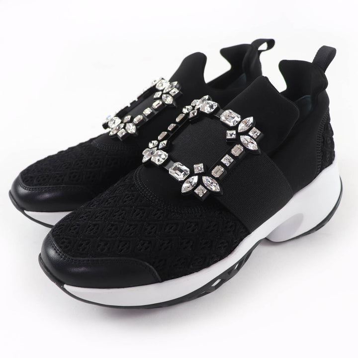 Excellent ROGER VIVIER sneakers VIV RUN Strass buckle with leather accents 37