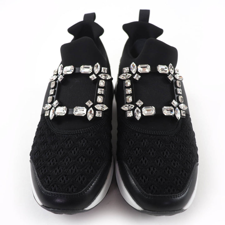 Excellent ROGER VIVIER sneakers VIV RUN Strass buckle with leather accents 37