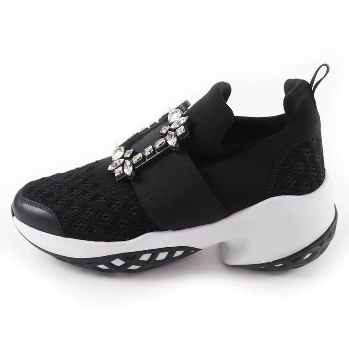 Excellent ROGER VIVIER sneakers VIV RUN Strass buckle with leather accents 37