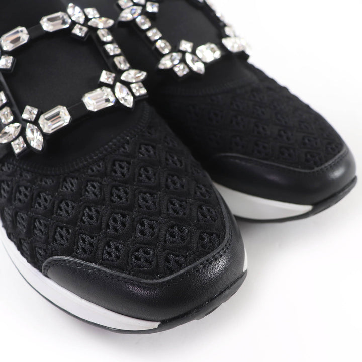 Excellent ROGER VIVIER sneakers VIV RUN Strass buckle with leather accents 37