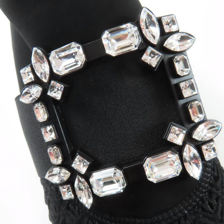 Excellent ROGER VIVIER sneakers VIV RUN Strass buckle with leather accents 37