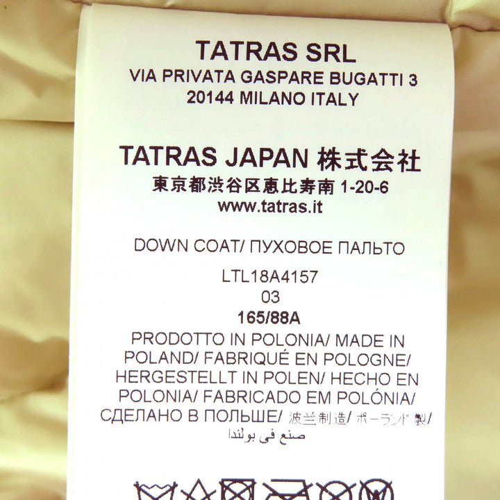 Great TATRAS down coat ACHILLEA Logo patch, stand collar, zip-up, LTL18A4157