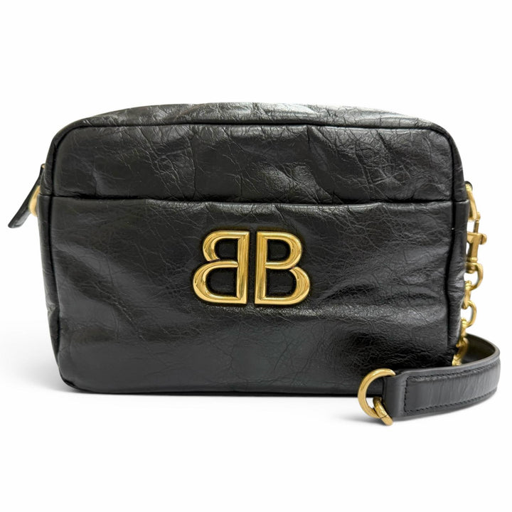 Excellent BALENCIAGA Shoulder Bag Monaco Arena Calfskin Camera Bag Chain 806459