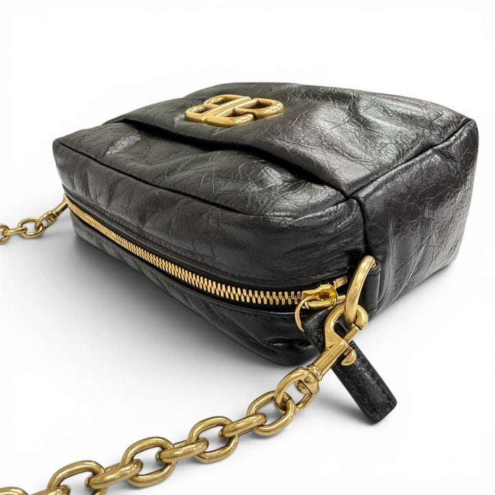 Excellent BALENCIAGA Shoulder Bag Monaco Arena Calfskin Camera Bag Chain 806459