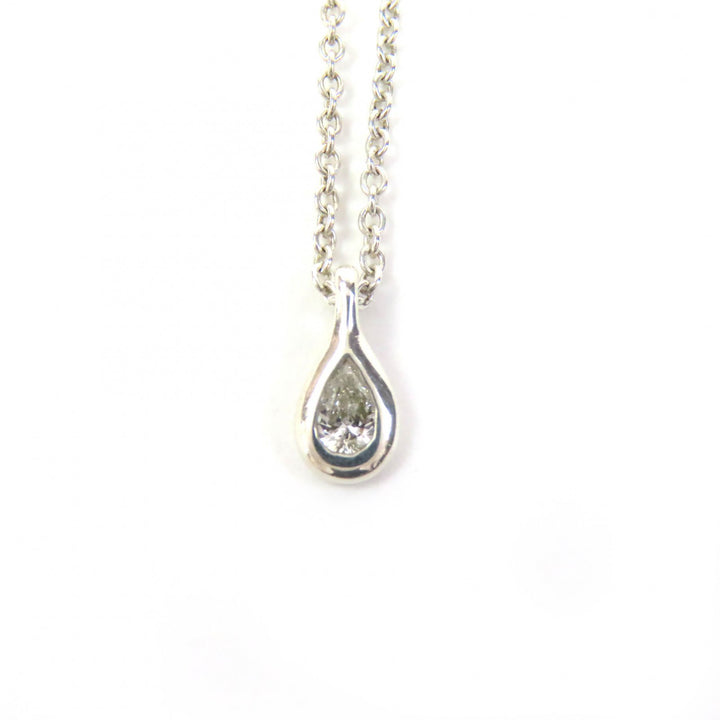 Great TIFFANY&Co. Necklace By the Yard Pear Shape Diamond Silver AG925 Women