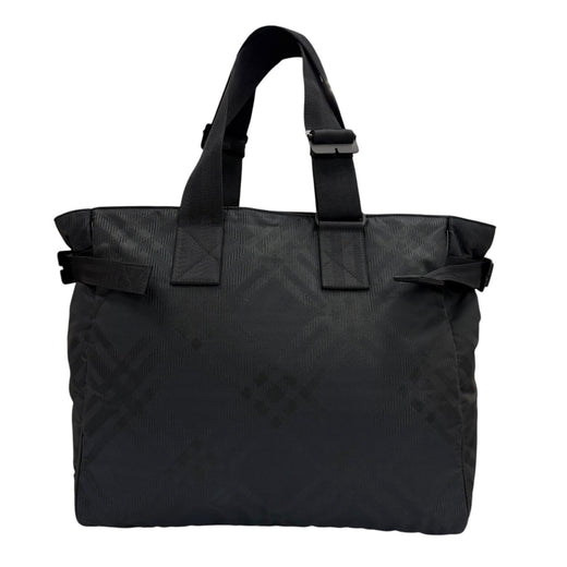 Excellent BURBERRY Tote Bag Check Jacquard black Nylon mens 8085378