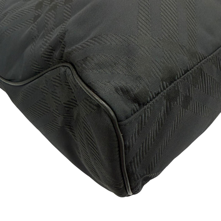 Excellent BURBERRY Tote Bag Check Jacquard black Nylon mens 8085378