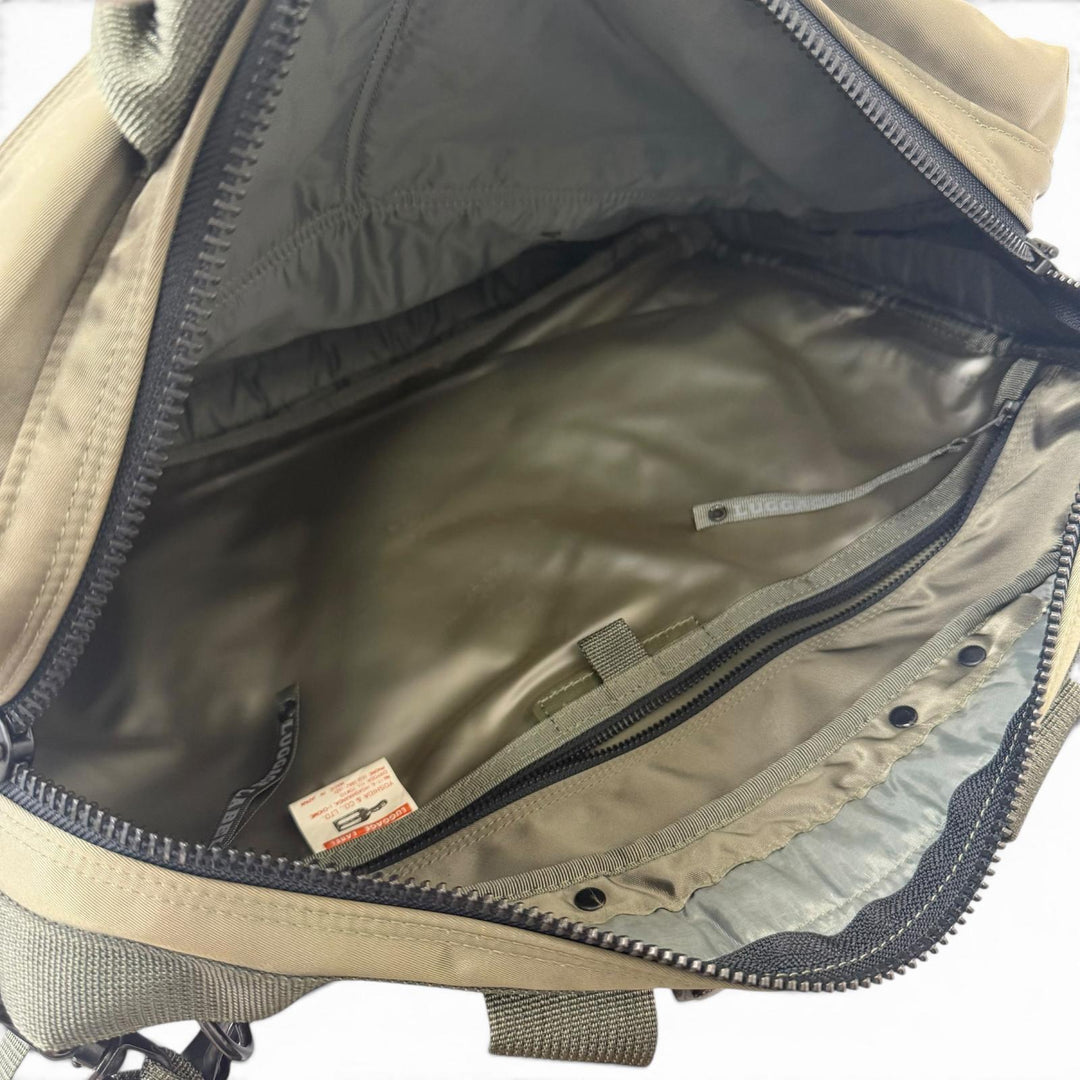 Great LUGGAGE LABEL Shoulder Bag ZONE 3WAY PACK khaki Nylon mens 953-09255