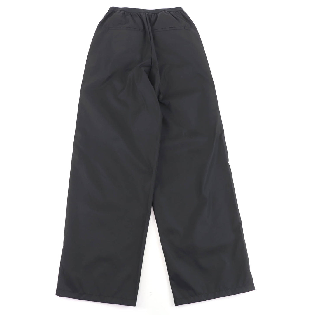 Excellent PRADA Wide pants Waist logo black polyamide Women 40 22Y887