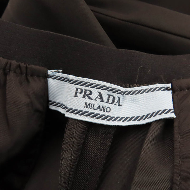 Excellent PRADA Wide pants Waist logo black polyamide Women 40 22Y887