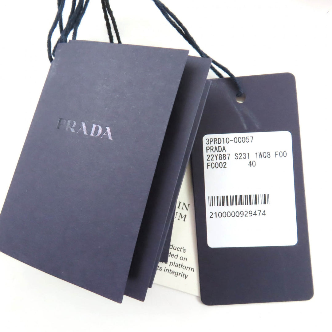 Excellent PRADA Wide pants Waist logo black polyamide Women 40 22Y887