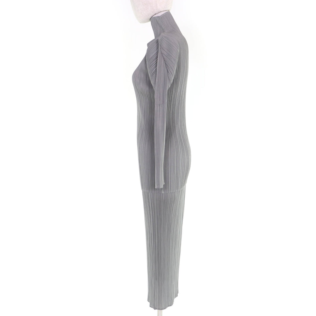 Excellent PLEATS PLEASE two-piece set gray polyester Women PP04-JK604 PP04-JD613