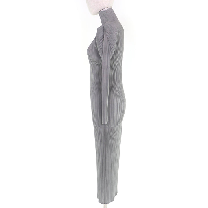 Excellent PLEATS PLEASE two-piece set gray polyester Women PP04-JK604 PP04-JD613