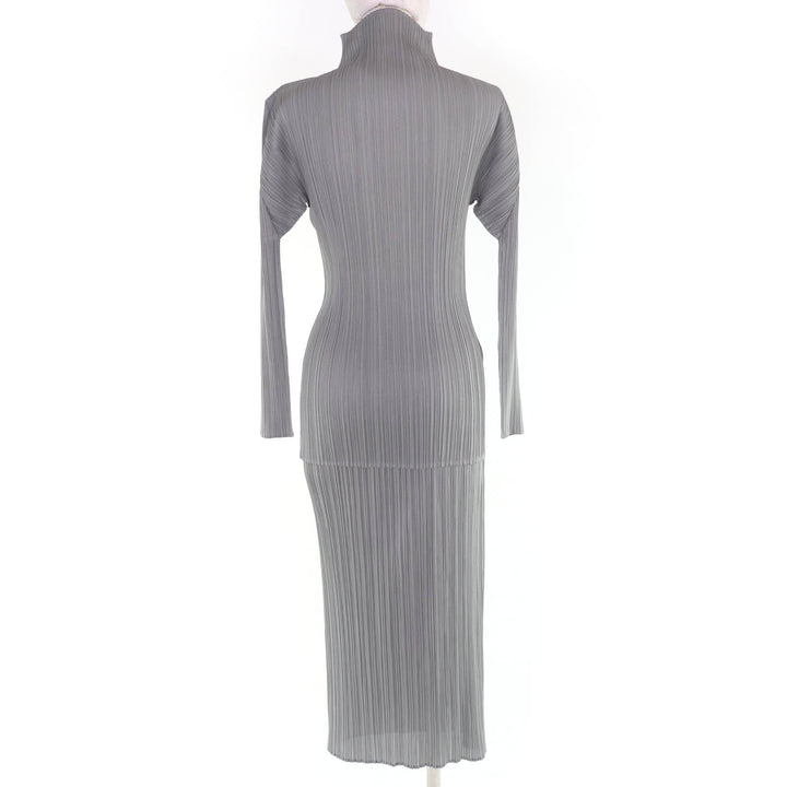 Excellent PLEATS PLEASE two-piece set gray polyester Women PP04-JK604 PP04-JD613