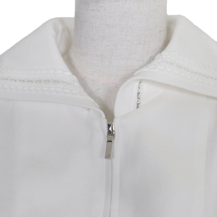 Excellent CHANEL tops Coco Beach Sailor Collar French Sleeve white Women 36