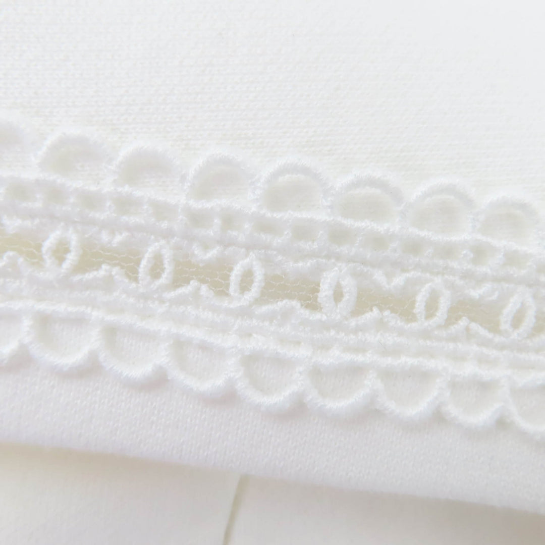 Excellent CHANEL tops Coco Beach Sailor Collar French Sleeve white Women 36