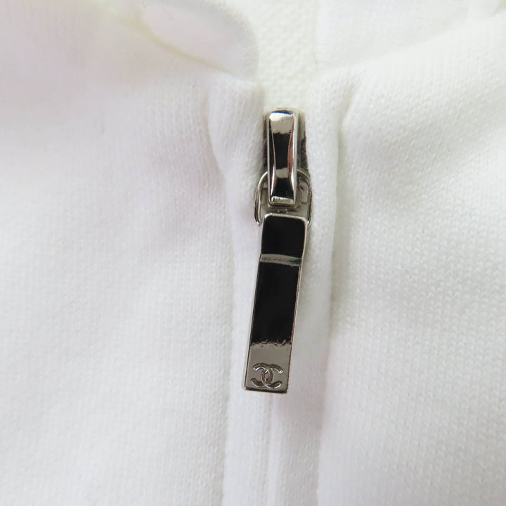 Excellent CHANEL tops Coco Beach Sailor Collar French Sleeve white Women 36
