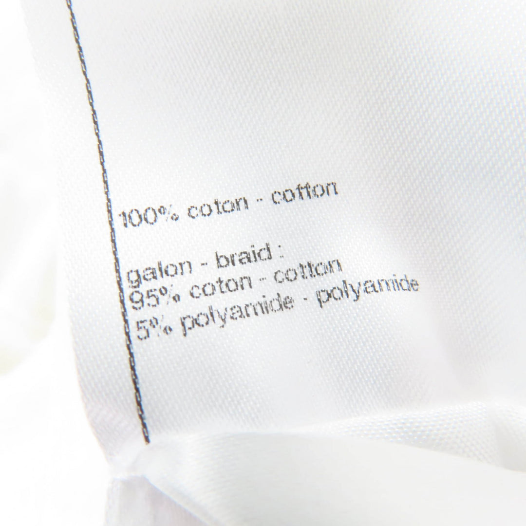 Excellent CHANEL tops Coco Beach Sailor Collar French Sleeve white Women 36