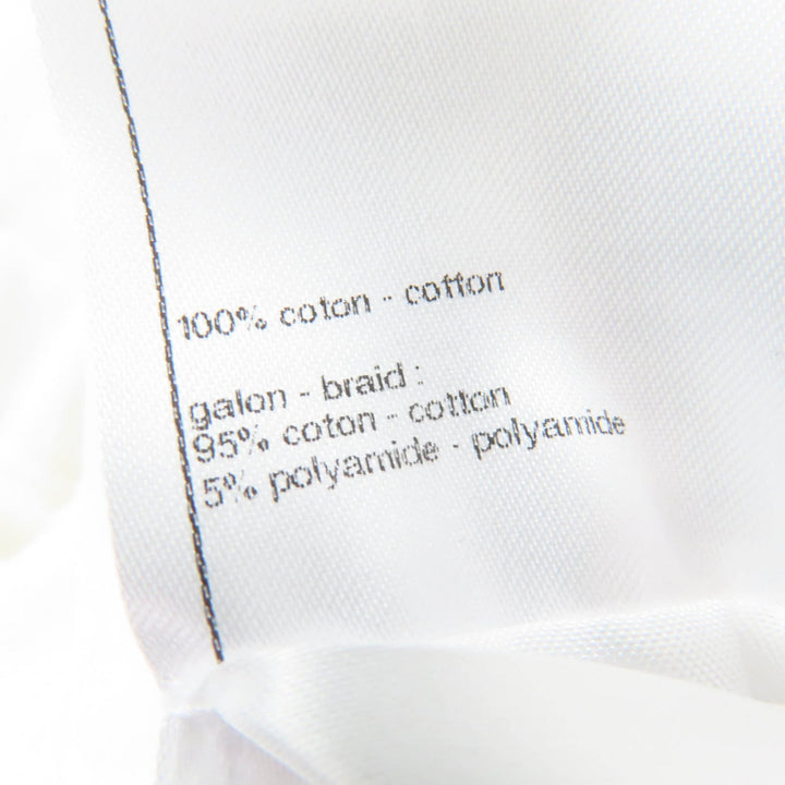 Excellent CHANEL tops Coco Beach Sailor Collar French Sleeve white Women 36