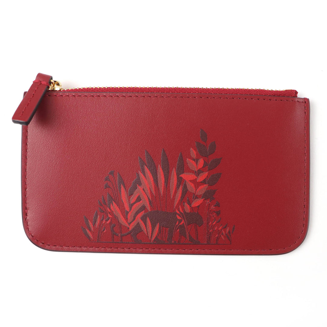 Excellent Cartier Coin case PANTHERE Graphic Leather Fragment Case Bordeaux